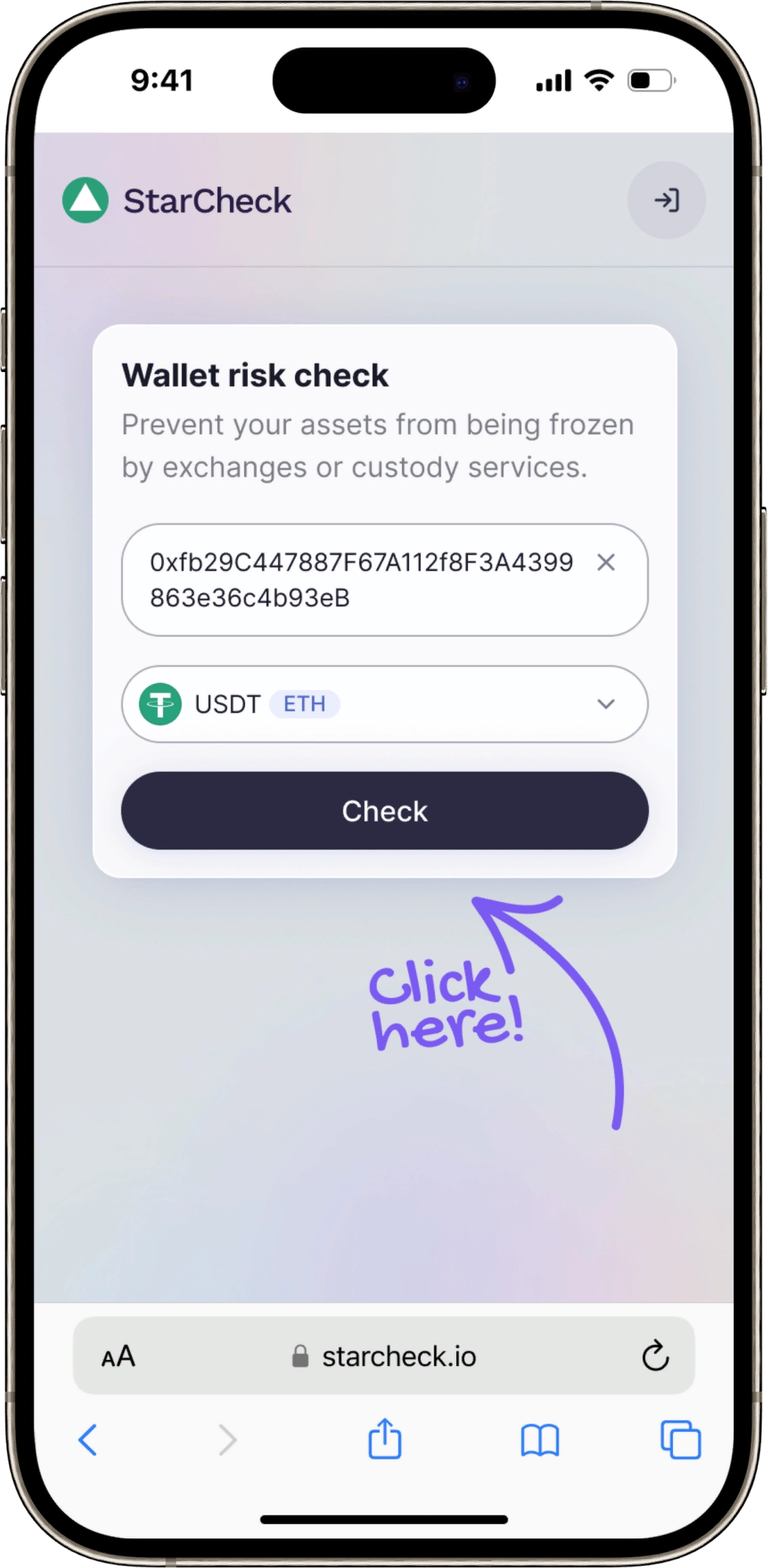 Paste the wallet address Paste the wallet address